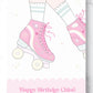 Gold foil cute personalised girly rollerblade birthday card