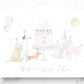 Gold foil cute puppy dog A5 birthday card - 3d number