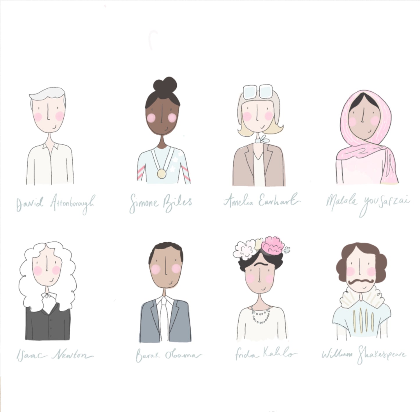 Inspiring people who changed the world illustrated print dreamers