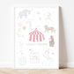 Dreamy Circus pastel personalised print - gold foil