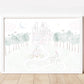 Dreamy fairytale castle scene Magical gold foil Print