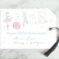Giant special  Ballerina personalised birthday gift tag gold foil with silk navy tassel