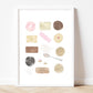 Watercolour biscuit tea time print - mothers day gift