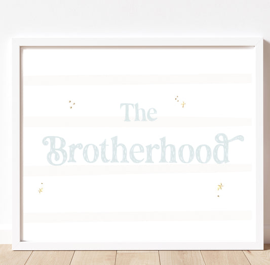 The brotherhood sibling pastel gold foil print