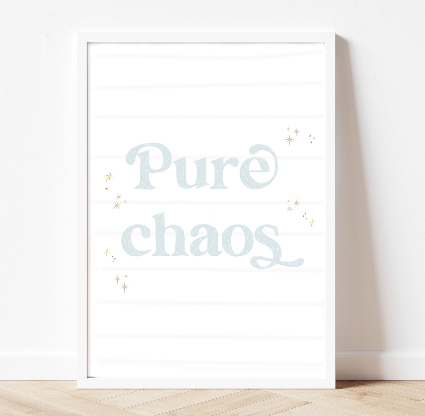 Pure chaos playroom pastel quote gold foil print