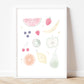 Happy fruit playroom pastel quote gold foil print