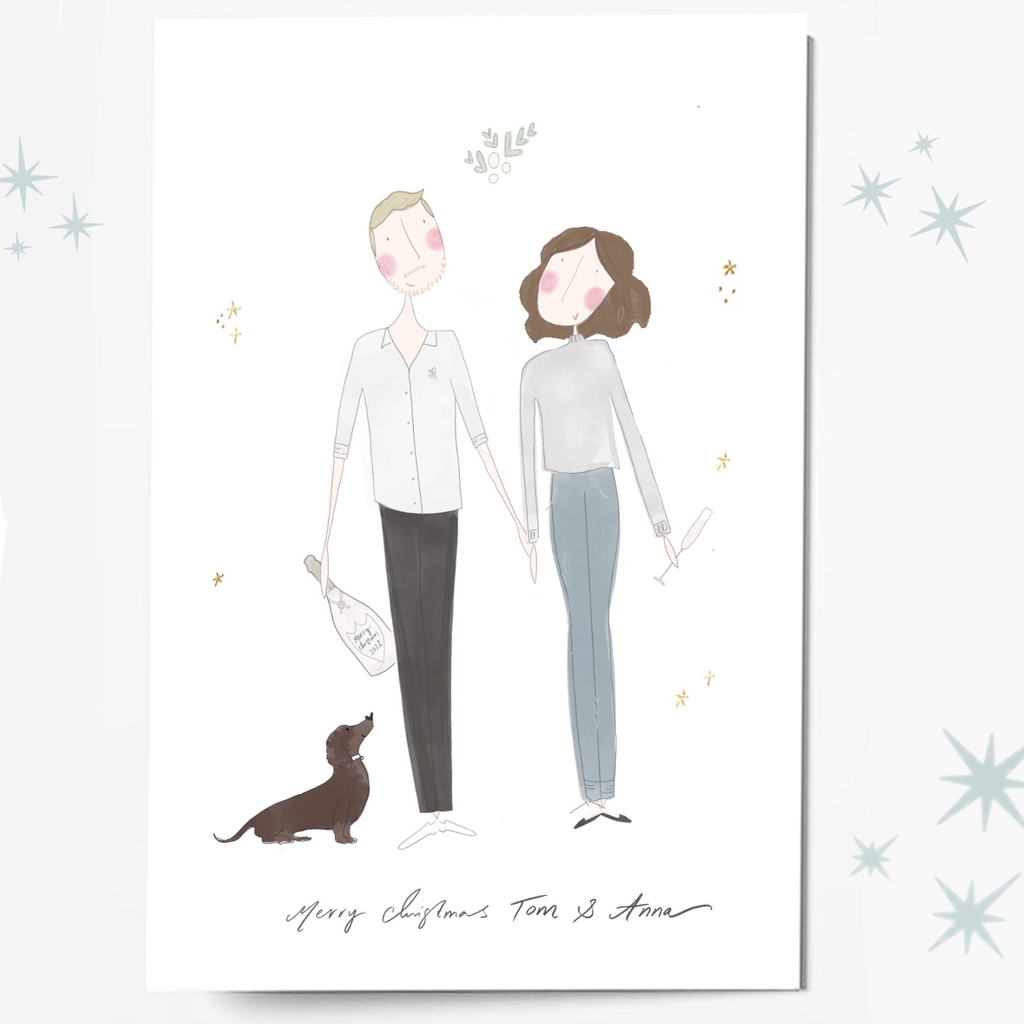 Custom thoughtful gold foil A5 Christmas card