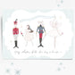 Personalised Nutcracker gold foil A5 Christmas card