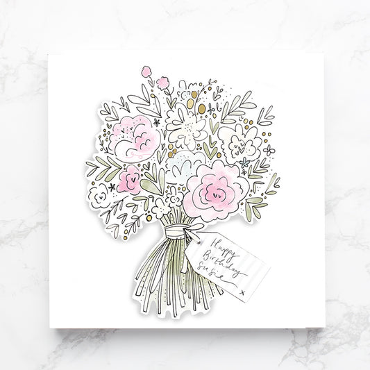 Floral bouquet thoughtful birthday card
