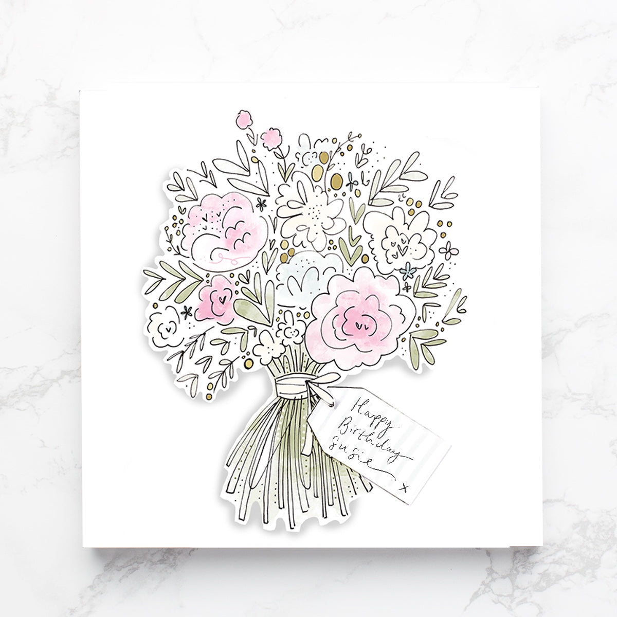 Floral bouquet thoughtful birthday card