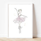 ballerina sugar plum fairy illustrated print