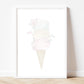 Pastel ice cream floral print