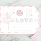Giant special Love fairy valentines gift tag - gold foil with silk blush tassel & wax seal