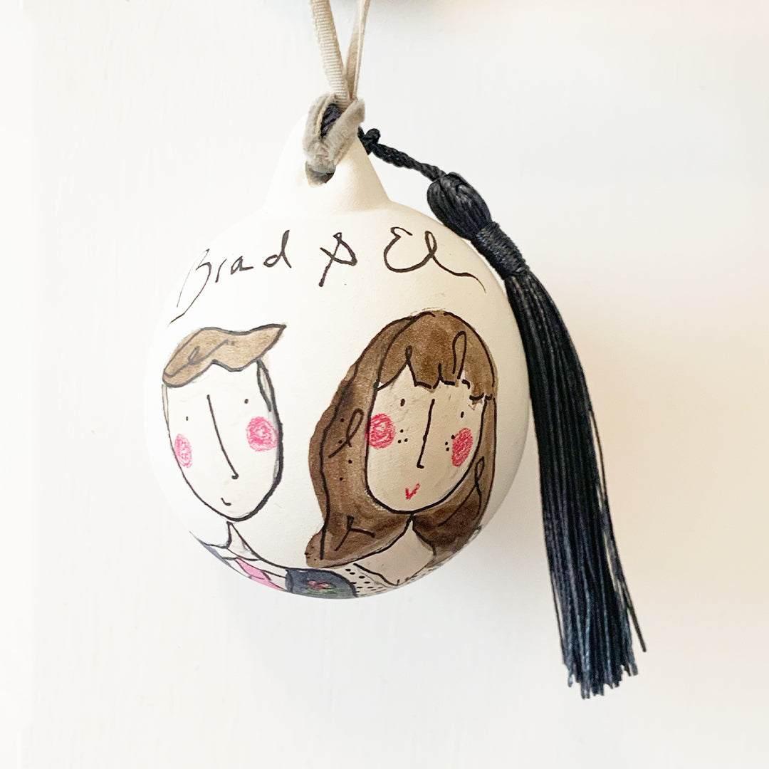 Hand painted portrait bauble custom