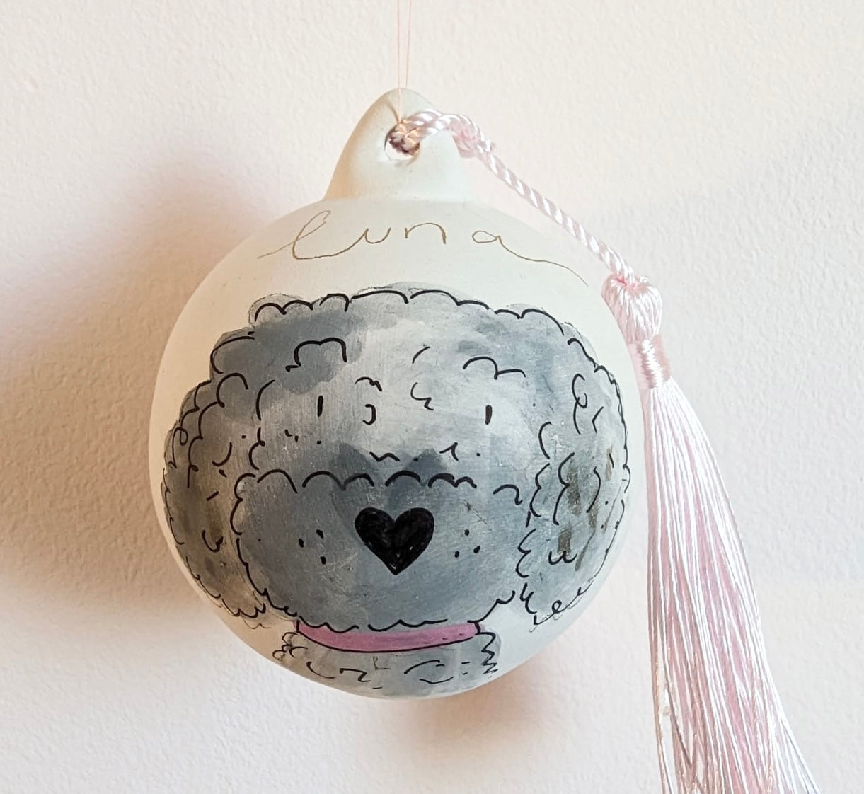 Hand painted portrait bauble custom