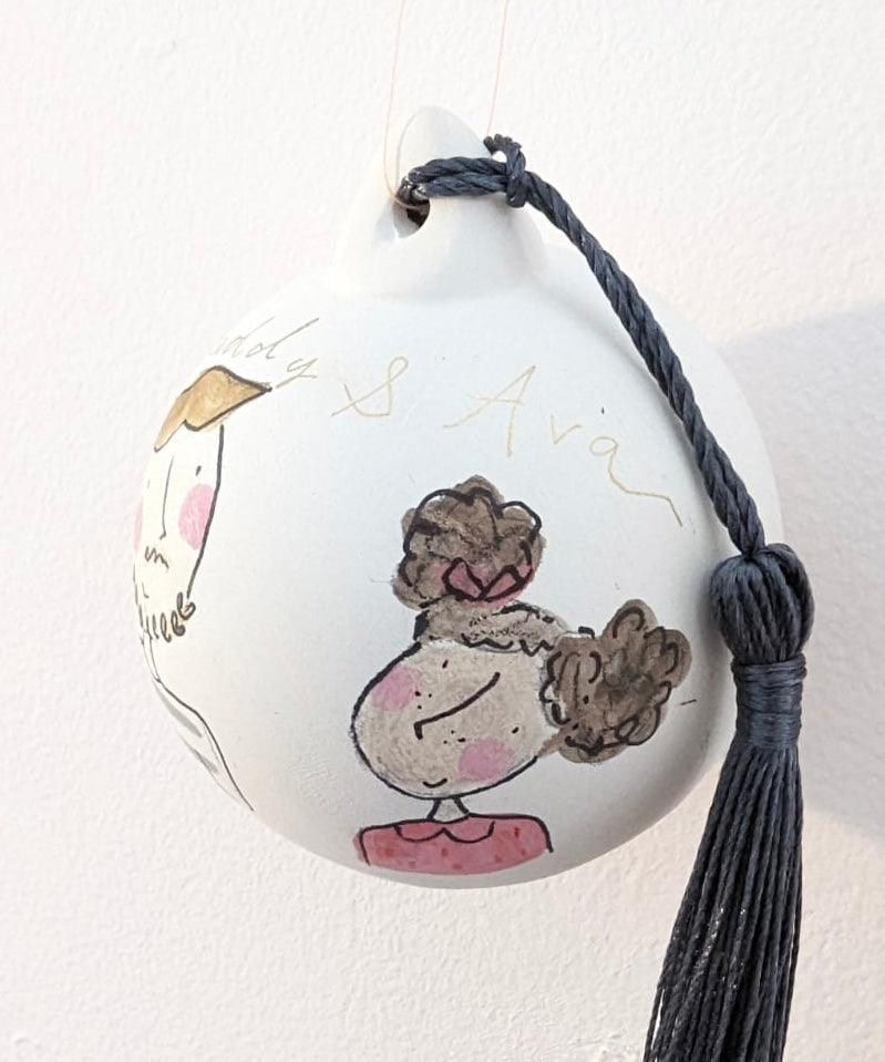 Hand painted portrait bauble custom