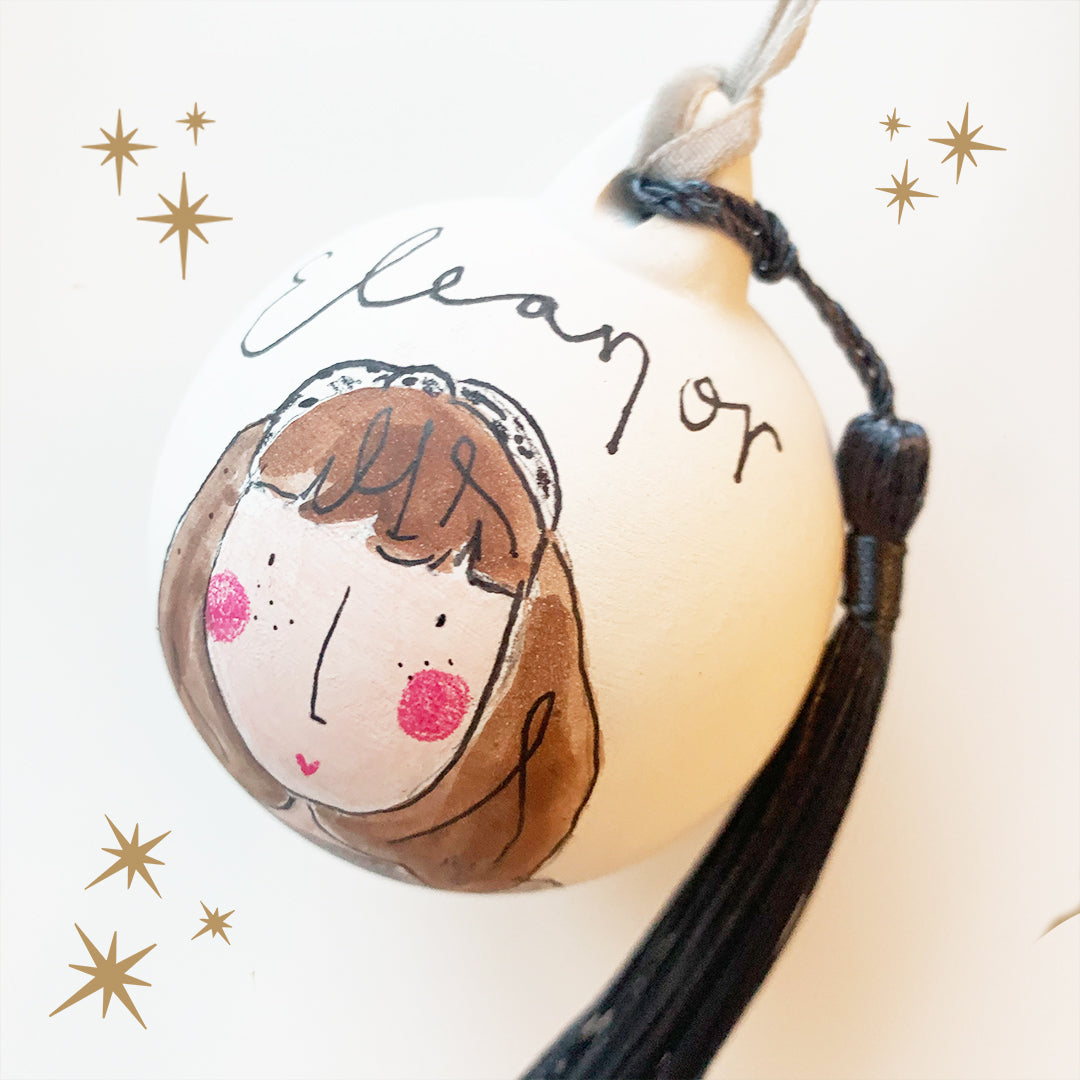 Hand painted portrait bauble custom