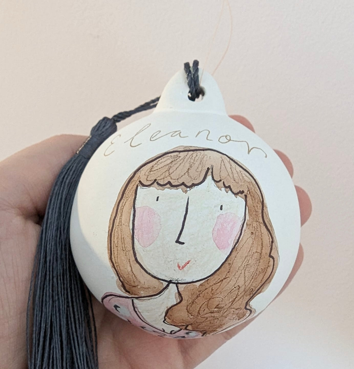 Hand painted portrait bauble custom