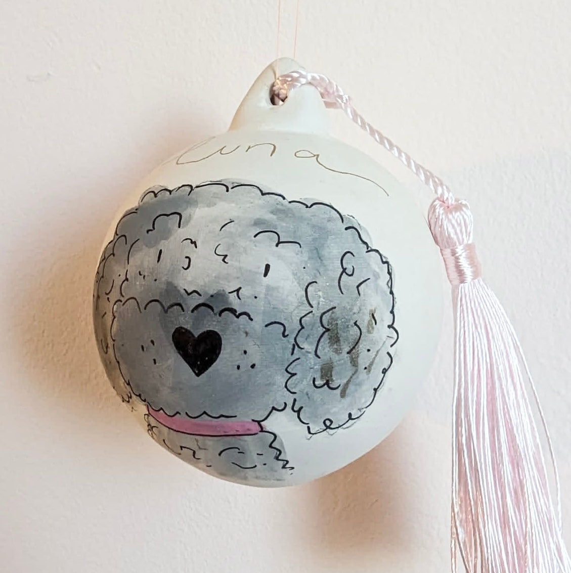 Hand painted portrait bauble custom