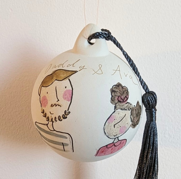 Hand painted portrait bauble custom