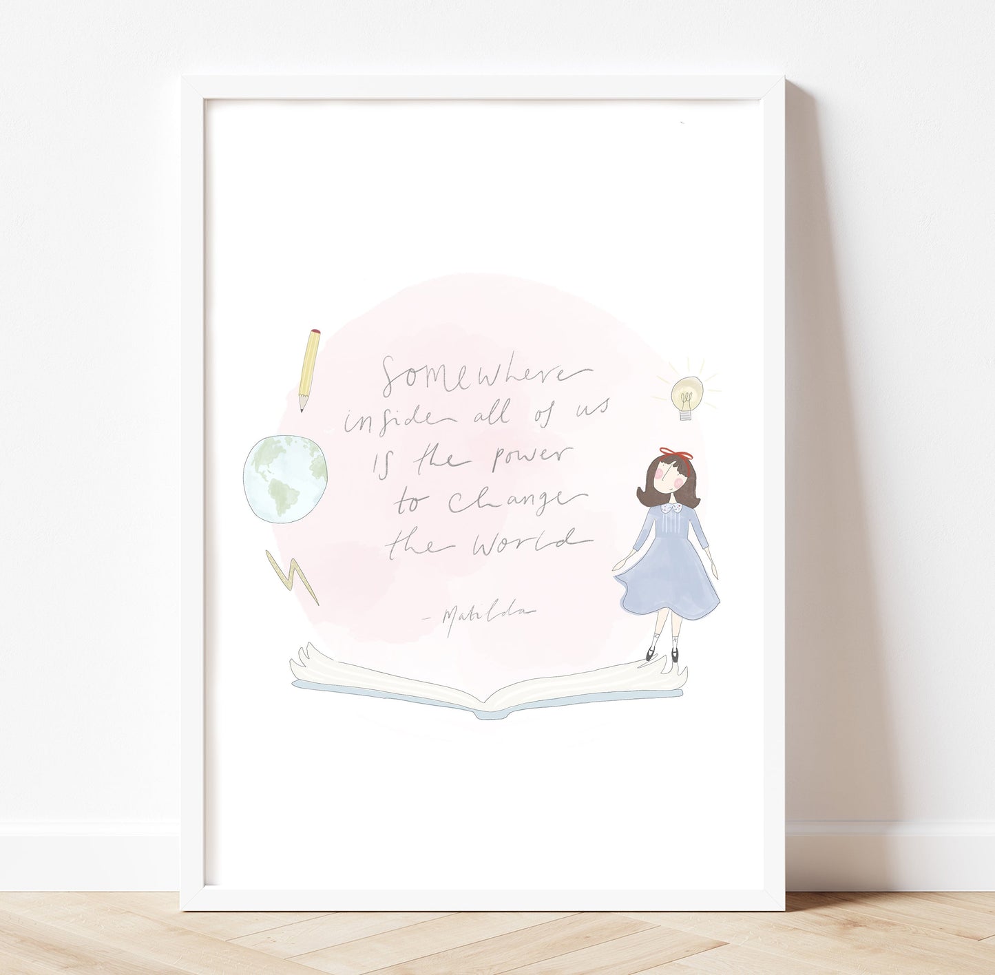 set of 2  Illustrated world book day Inspirational prints